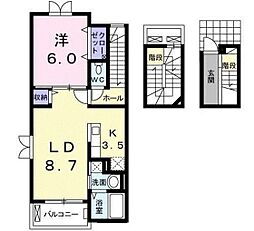 プリメール 1LDKの間取図画像