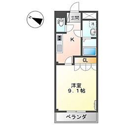 ルミナスアネックス 1Kの間取図画像
