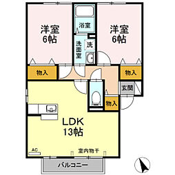 グランコートA 2LDKの間取図画像