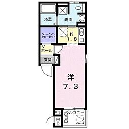 ラ・メゾン和 1Kの間取図画像