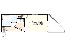 ユーアイビル 1Kの間取図画像