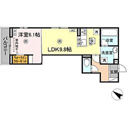 Colermo舟入南 1LDKの間取図画像