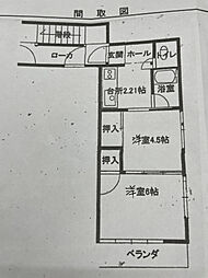 山尾ビル 2Kの間取図画像