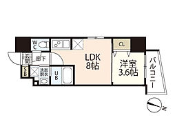 S-RESIDENCEHIROSHIMAEKIEAST 1LDKの間取図画像