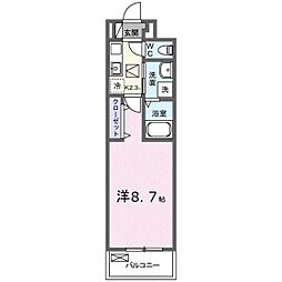 エスポワール鶴江 C 1Kの間取図画像