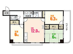 パークヒルズ六番館 3LDKの間取図画像