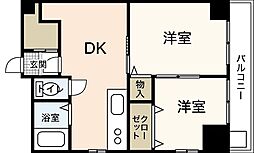 サンピアー白樺 2DKの間取図画像