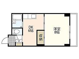 コーポ西翠 1DKの間取図画像