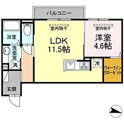 スカイ大町 1LDKの間取図画像