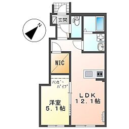 レミエ上平良 1LDKの間取図画像