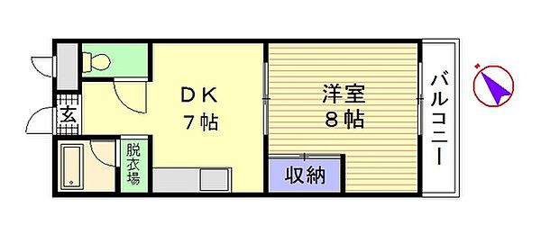 広島県広島市南区皆実町4丁目(賃貸アパート1DK・3階・36.00㎡)の写真 その2