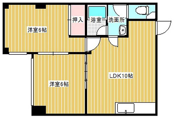 仲道ビル ｜広島県広島市中区東白島町(賃貸マンション2LDK・3階・46.59㎡)の写真 その2