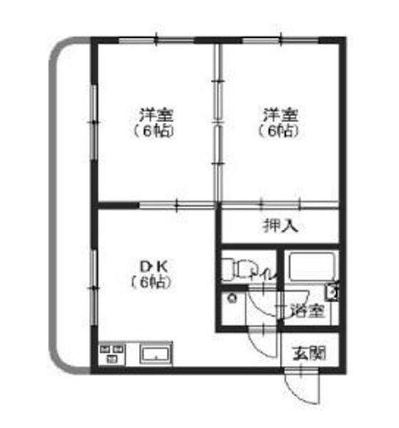 グリーン吉信 ｜広島県広島市安佐南区緑井4丁目(賃貸マンション2DK・2階・39.60㎡)の写真 その2