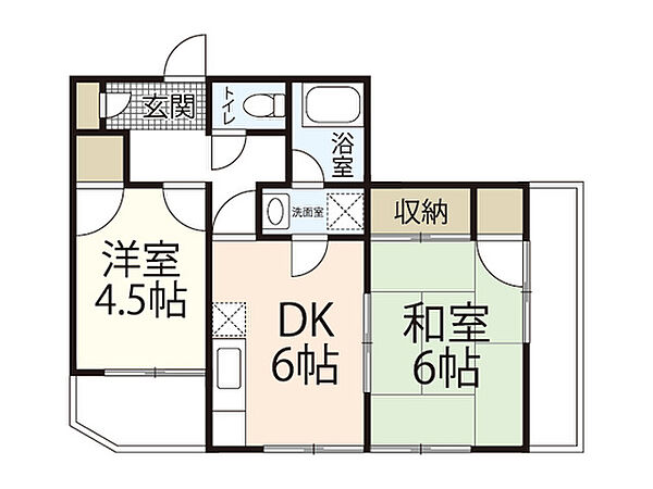 広島県広島市南区山城町(賃貸マンション2DK・2階・41.50㎡)の写真 その2