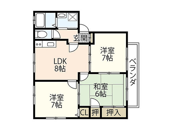 コーポラス祇園 0102｜広島県広島市安芸区矢野東6丁目(賃貸アパート3DK・1階・60.38㎡)の写真 その2