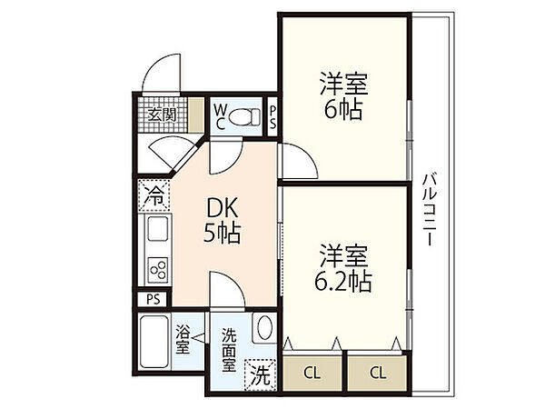 リノリノアパートメント西原 ｜広島県広島市安佐南区西原1丁目(賃貸マンション2DK・2階・42.80㎡)の写真 その2