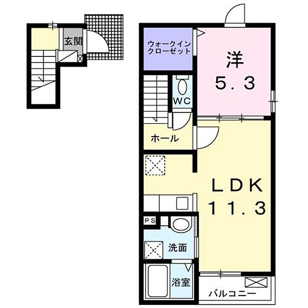 シンティリオ ｜広島県広島市安佐南区伴東1丁目(賃貸アパート1LDK・2階・43.47㎡)の写真 その2