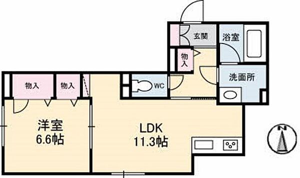 広島県広島市南区宇品東1丁目(賃貸マンション1LDK・1階・46.77㎡)の写真 その2