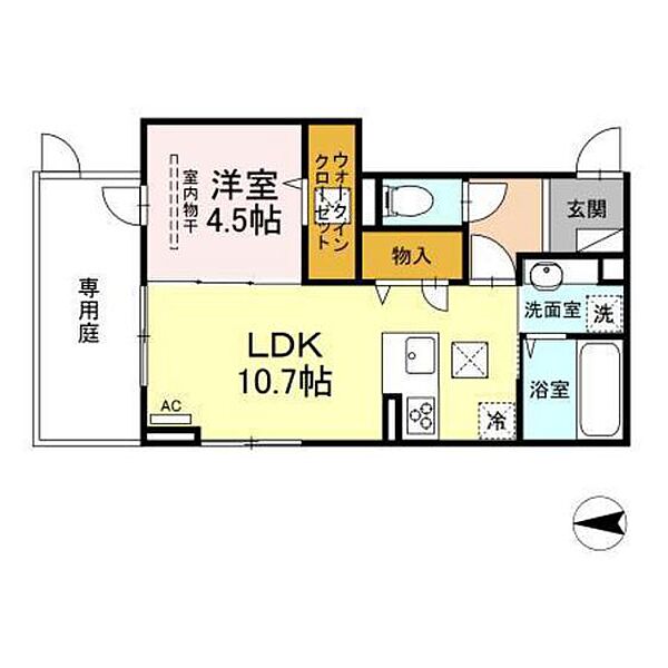 広島県広島市南区宇品西4丁目(賃貸アパート1LDK・1階・41.03㎡)の写真 その2