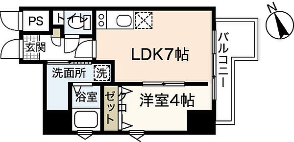 KatayamaBLDG25 ｜広島県広島市中区富士見町(賃貸マンション1LDK・4階・29.90㎡)の写真 その2