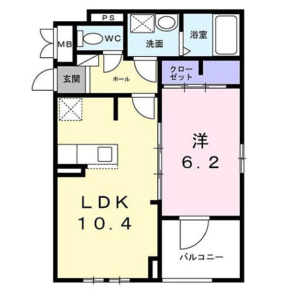 フォレスト　クレーン ｜広島県広島市中区西白島町(賃貸アパート1LDK・2階・40.14㎡)の写真 その2