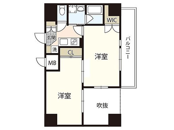 広島県広島市南区松川町(賃貸マンション2K・2階・40.72㎡)の写真 その2