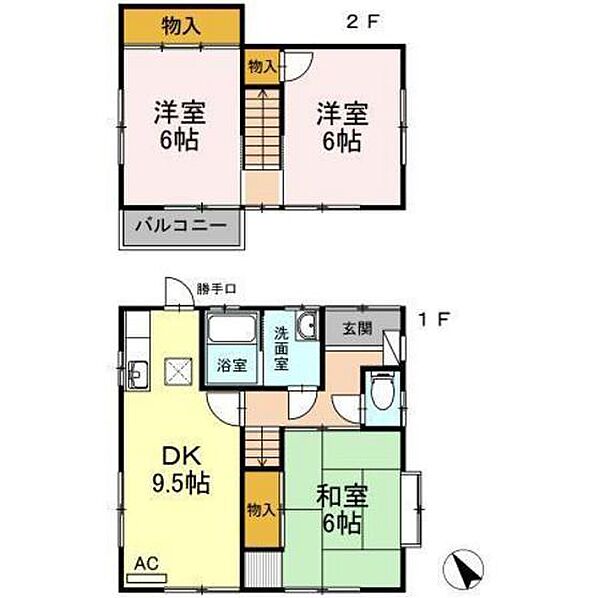 宮本戸建借家　B棟 ｜広島県広島市安佐南区川内6丁目(賃貸一戸建3DK・--・66.24㎡)の写真 その2