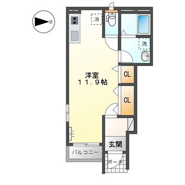 ウィステリア　ヒル ｜広島県広島市安佐南区八木6丁目(賃貸アパート1R・1階・32.97㎡)の写真 その2