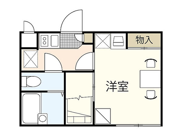 レオパレスＨ．Ｈ．Ｋ ｜広島県安芸郡海田町東昭和町(賃貸アパート1K・1階・19.87㎡)の写真 その2