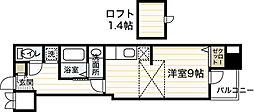エクセリア小町 ワンルームの間取図画像