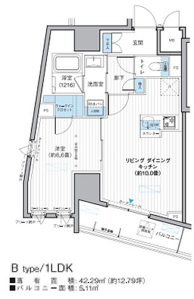 栖～すみか～浅草蔵前 301｜東京都台東区駒形1丁目(賃貸マンション1LDK・3階・42.49㎡)の写真 その2