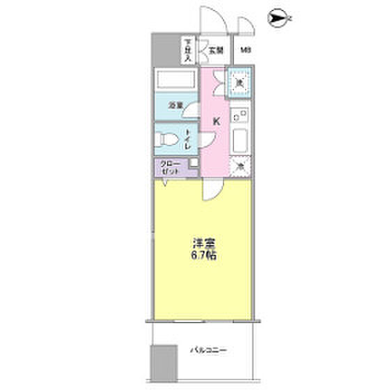 プロスペクト・グラーサ広尾 0808｜東京都渋谷区広尾1丁目(賃貸マンション1K・8階・22.04㎡)の写真 その2