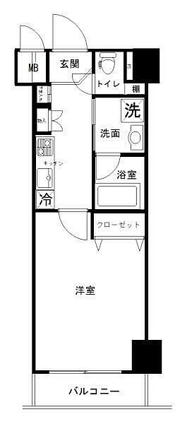 グリフィン横浜・山下公園弐番館 710｜神奈川県横浜市中区山下町(賃貸マンション1K・7階・24.94㎡)の写真 その2