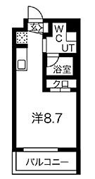 スパシエ大倉山 2階ワンルームの間取り