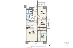 アルファ尾張旭 3LDKの間取図画像