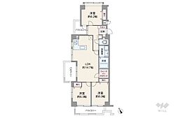 三旺マンション神丘公園 3LDKの間取図画像