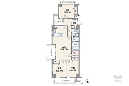 3LDK 間取り