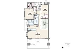 プレシアスシティ・ザ・シーズンズA棟 3LDKの間取図画像