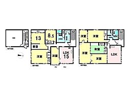 各務原市入会町3丁目 中古戸建 各務原市役所前駅 歩12分 8LDKの間取り