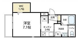 KSG第3ステージ 2階1Kの間取り