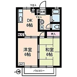 シャルマン・S 2DKの間取図画像