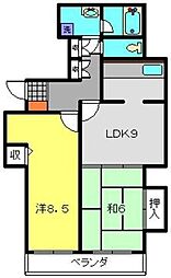 新川崎ロイヤルパレス 2LDKの間取図画像