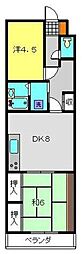 グレイスヒル二本木 2DKの間取図画像