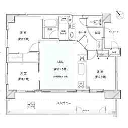 ロワール横浜鶴見 3LDKの間取図画像