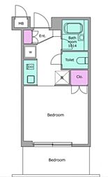 レジディア川崎 ワンルームの間取図画像