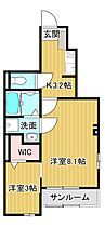 福岡県八女市本町2-91-1（賃貸アパート2K・1階・36.96㎡） その1