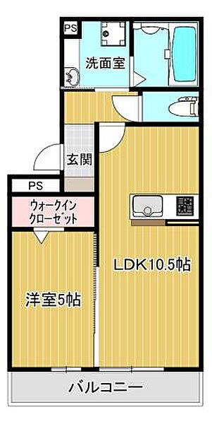 福岡県八女市本村(賃貸アパート1LDK・1階・40.04㎡)の写真 その2