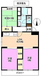 テレパレス丹波島2号棟 2階3LDKの間取り