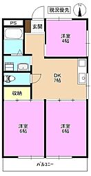 アプリコットハイツ 3DKの間取図画像