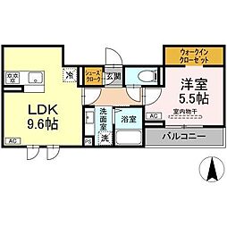 トリシア三輪 1LDKの間取図画像